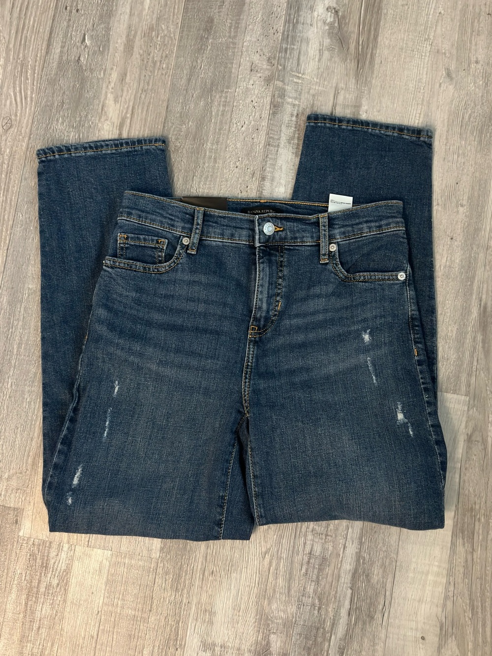 NWT Women's Banana Republic Straight Leg size 26/2 dark wash denim jeans